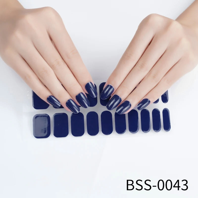 NNWW Solid Color UV Nail Art Stickers｜16 strips