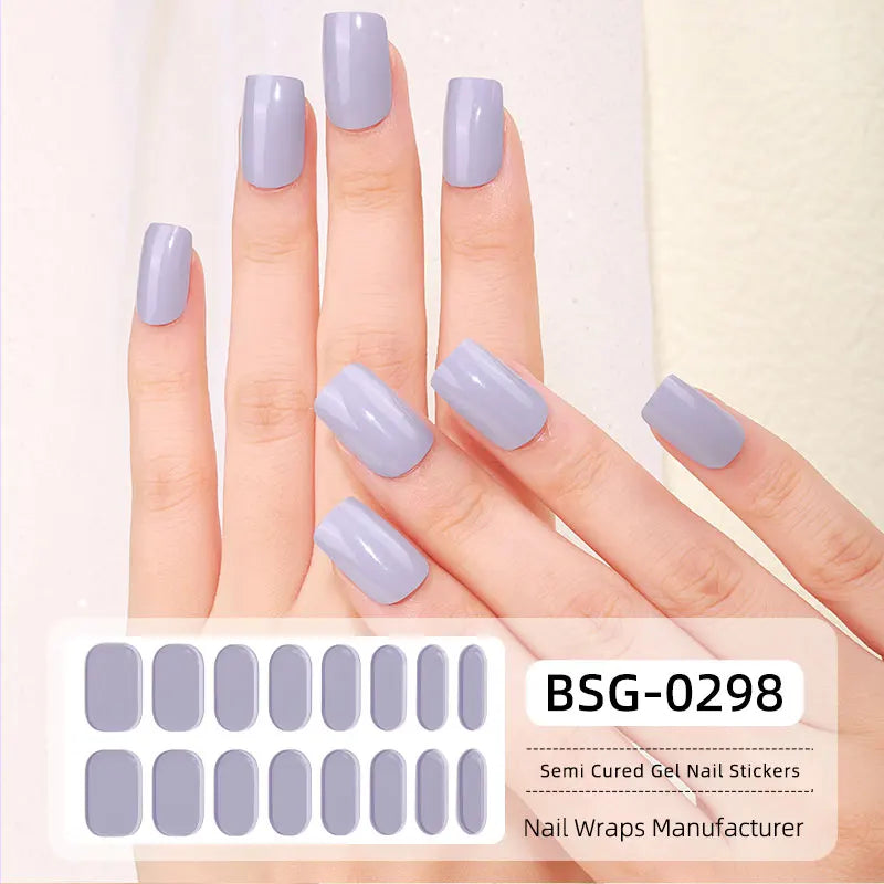 NNWW Solid Color UV Nail Art Stickers｜16 strips